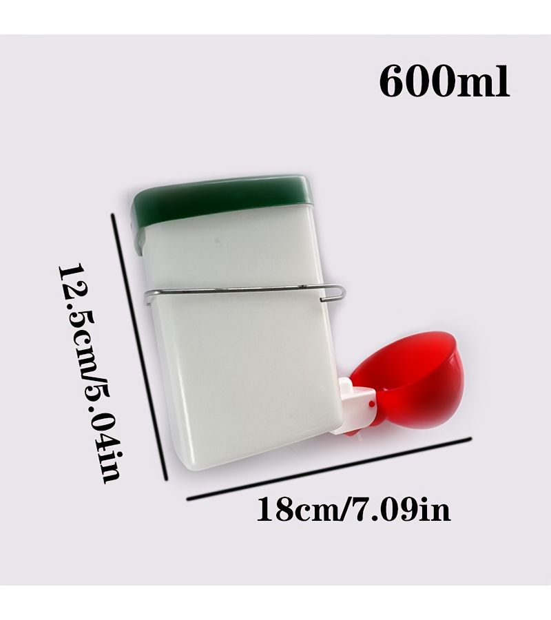 2 Pcs 20.29oz Small Animal Water Bottle Auto Refill Cage Mount Leak Proof for Rabbits Chickens Ducks Geese Guinea Pigs - Image 5