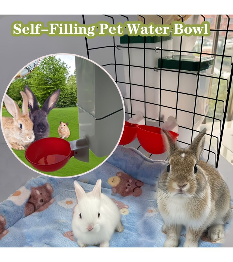 2 Pcs 20.29oz Small Animal Water Bottle Auto Refill Cage Mount Leak Proof for Rabbits Chickens Ducks Geese Guinea Pigs - Image 4