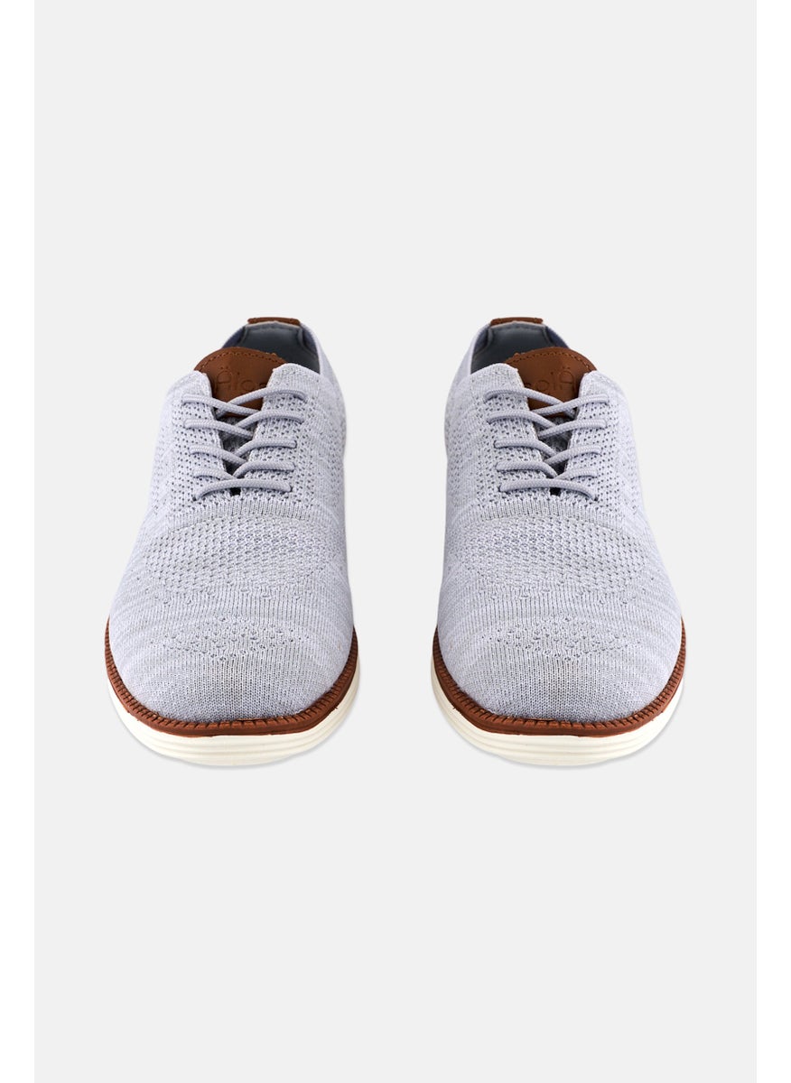 Algspar Men Brand Logo Lace Up Casual Shoes, Grey  - Image 4