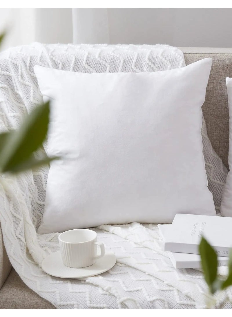 F.A.M.S - Sofa Cushion Pillow White Pack of 4 Soft Brushed Microfiber Throw Pillow Insert Comfortable Plush Comfort and Perfect Support- Pillows for Sofa, Bed and Couch - Image 1