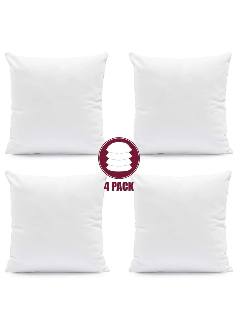 F.A.M.S - Sofa Cushion Pillow White Pack of 4 Soft Brushed Microfiber Throw Pillow Insert Comfortable Plush Comfort and Perfect Support- Pillows for Sofa, Bed and Couch - Image 1