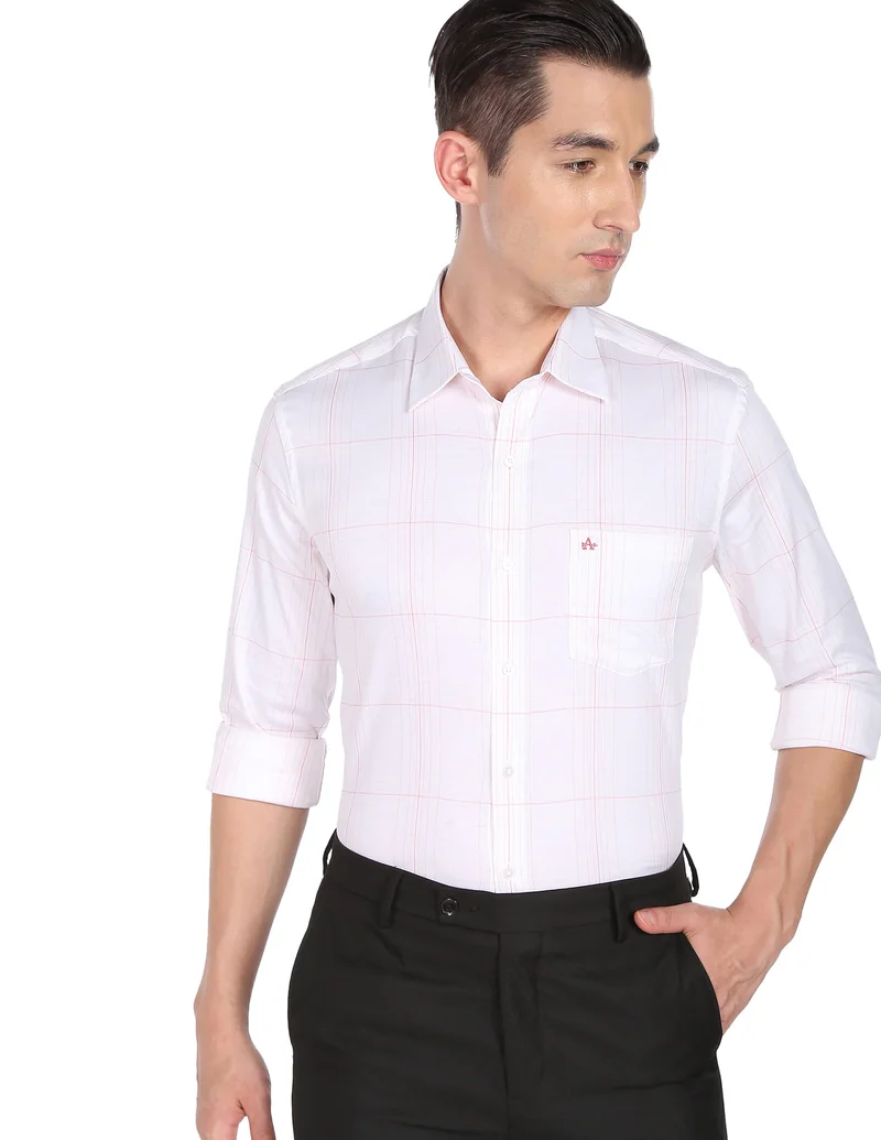 Arrow Patch Pocket Check Twill Weave Shirt