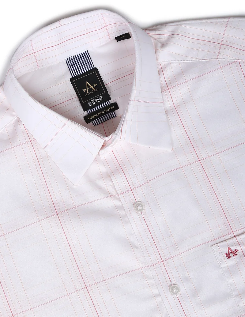 Arrow Patch Pocket Check Twill Weave Shirt