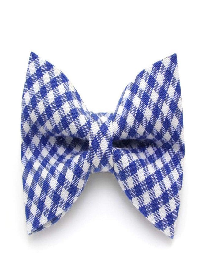 RR Design Checkered (Blue & White) Dog Bow Tie/Dog Bow-tie/Dog Gift with Loop Adjustable Elastic for Collar Placement (Adjustable) (Large) - Image 2