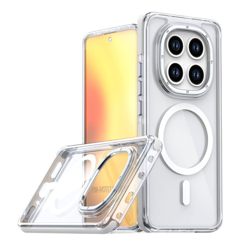 MS TPU+PC MagSafe Case for redmi12【】 with Two-Tone Design and Strong Magnetic plus Shockproof plus Drop Protection in White - Image 1