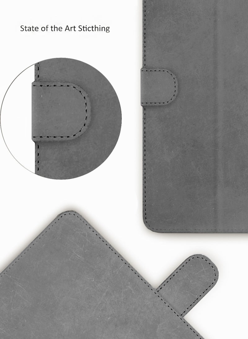 Wtech PU Leather Magnetic Closure Flip Case Cover For Samsung Galaxy Tab S9 Plus 5G 2023 / Tab S9 FE+ 2023 (12.4 Inch) SM-X810 SM-X816B Grey - Image 5