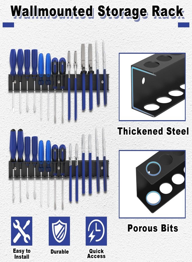 iCHKED VIREOO Screwdriver Organizer Wall Mount, Screw Driver Holder,Metal Plier Rack Utility Tool Rack Organizers and Storage Rack for Garage, Workshop,Workbench,Tool Chest Cart - Image 3