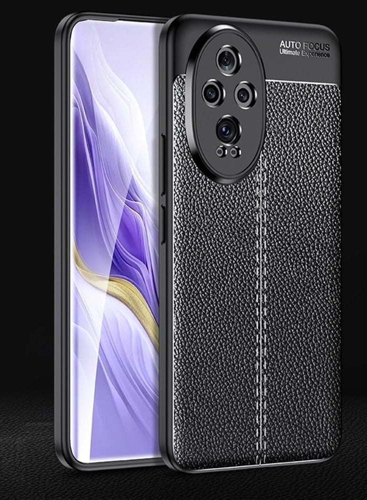 أوتو فوكس جراب حمايه سيليكون تصميم2 مقاوم للصدمات حمايه للكاميرا متوافق مع Honor 200 Pro (اسود) - Image 1