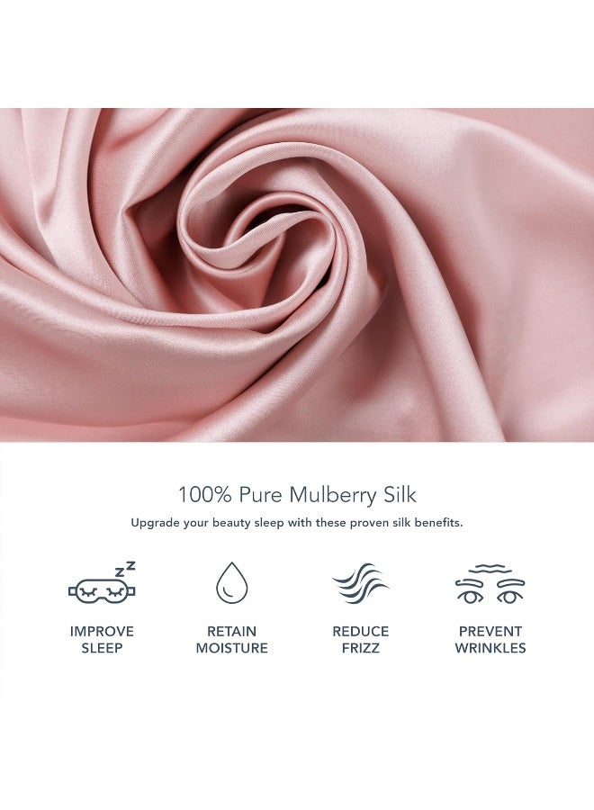 Fishers Finery 19mm 100% Pure Mulberry Silk Pillowcase, Quality Tested (English Rose, Q) - Image 2