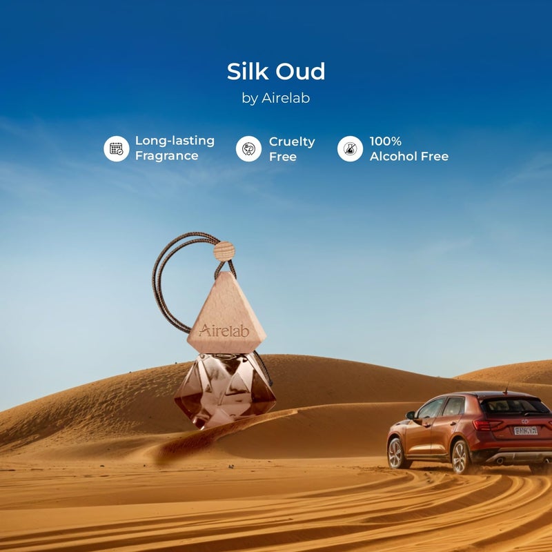 Airelab Silk Oud Car Scents Air Freshener | Automotive Hanging Diffuser with whole Fragrance Inspired by LV Ombré Nomade | luxury Unisex Car Perfume with Odour Eliminator & Long Lasting Formula - 8ml - Image 3