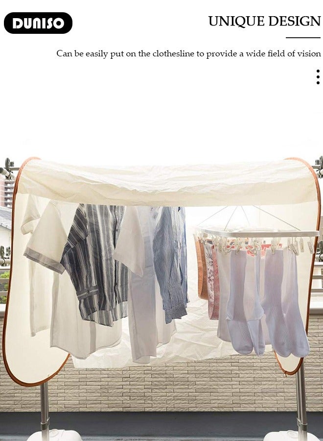 DUNISO Clothes Drying Cover, Rainproof Dustproof Outdoor Clothes Drying Cover, Collapsible Anti-Bird Droppings And Sunscreen Clothes Cover, Reusable Clothing Rack Protector, Multifunction Clothes Cover for Outdoor & Indoor - Image 2