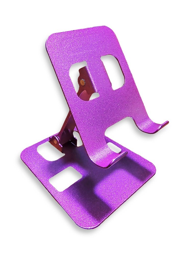 Metal Phone Holder for Desk 360°Rotating , Portable & Foldable Cell Phone Stand for Office & Kitchen, Adjustable Tablet Stand for All Mobile Phones K72 - Image 1