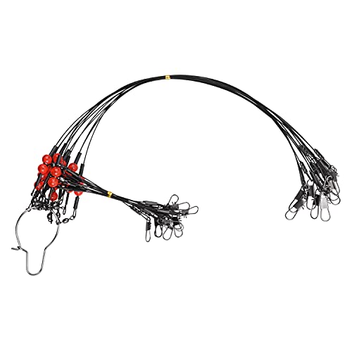 Shaddock Fishing Fishing Leader Rigs Saltwater Tackle Rigs with Swivels Snaps, High Strength Wire Leaders Rigging Surf Fishing Gear Equipment for Lures Bait Hooks Catfish Walleye, Black, 1arm, 12pcs - Image 1