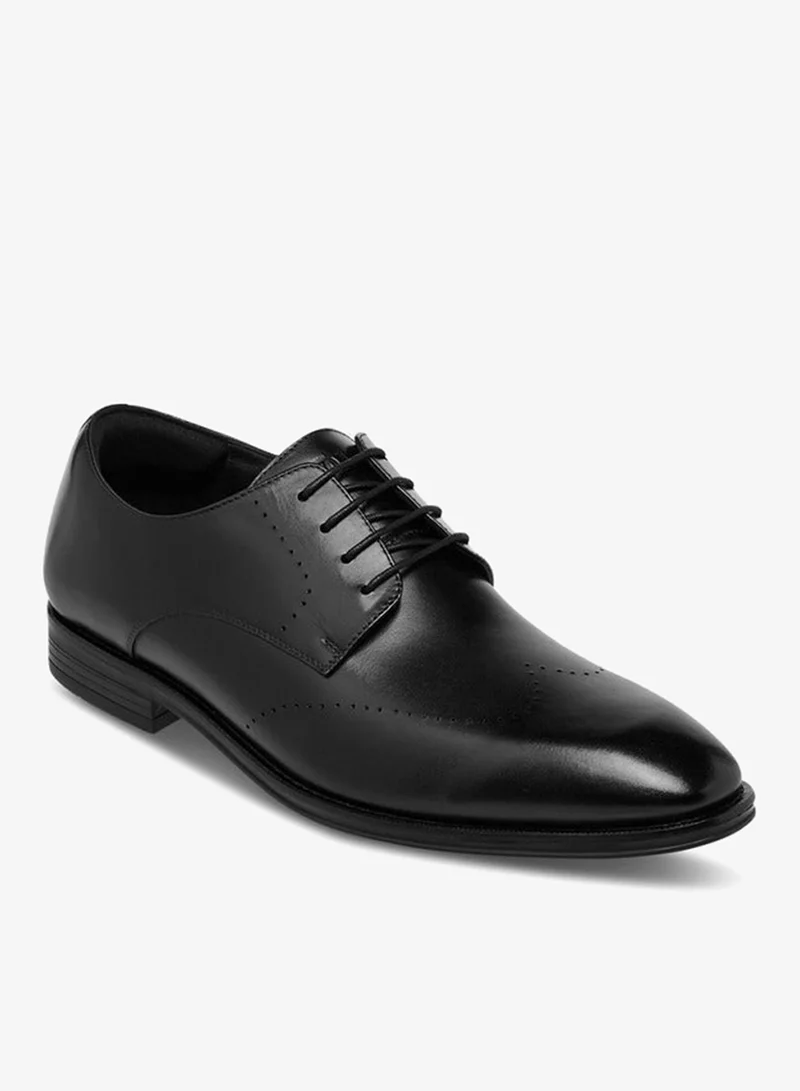DUCHINI Men's Solid Lace-Up Derby Shoes