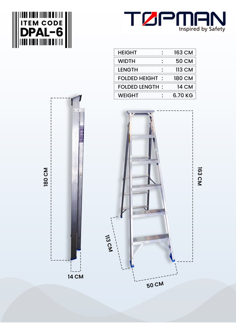 TOPMAN - Dual Purpose Aluminium Ladder 6 Steps - Image 1