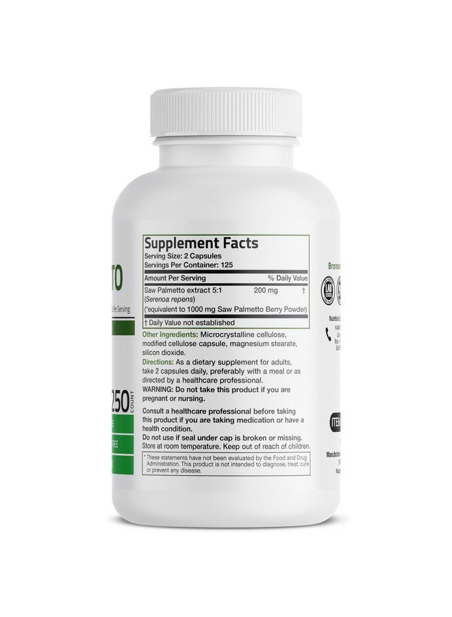 برونسون بالميتو المنشاري القوي يدعم صحة البروستاتا وصحة المسالك البولية - خالي من الكائنات المعدلة وراثيًا، 250 كبسولة نباتية - Image 2