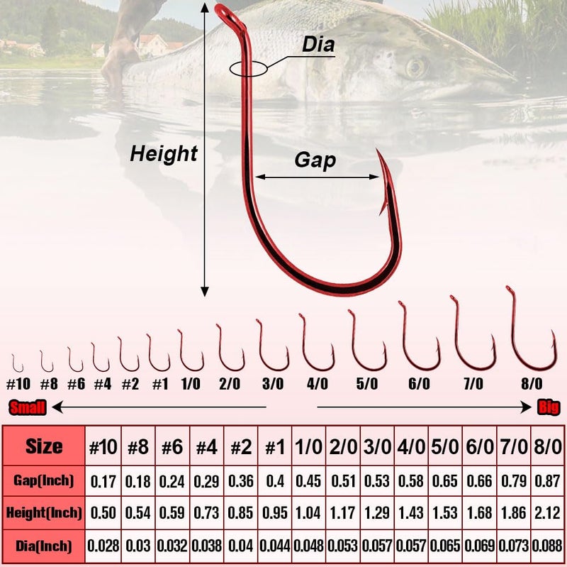 XFISHMAN Octopus Hook - 1/0, Red, 50 Pack - Image 2