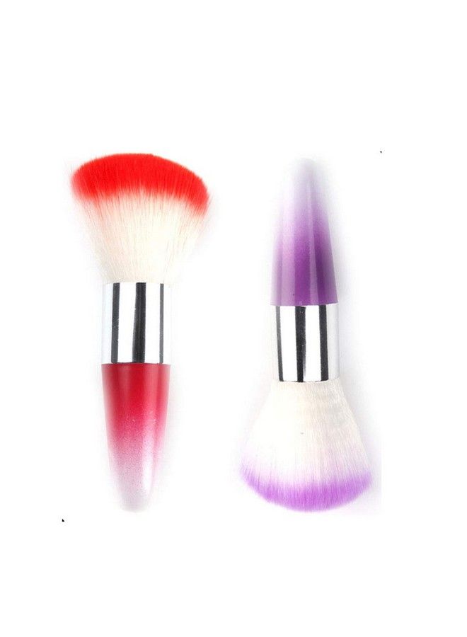 ONWON مجموعة فرشاة مسحوق الأظافر 2 قطعة فرشاة مسحوق ناعمة لإزالة الغبار لفن الأظافر فرشاة تنظيف لمساحيق الأكريليك والمكياج - Image 1