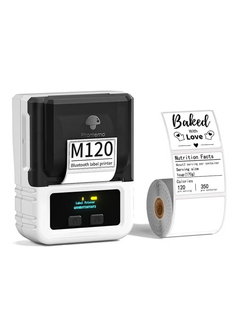 Phomemo M120 Label Maker Barcode Printer Bluetooth Thermal Label Maker Machine for Retail QR Code Small Business - Image 1
