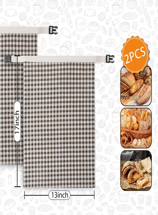 KEKUOU 2-Pack Reusable Beeswax Bread Bags for Sourdough, Natural Linen Bag for Homemade Bread，Extend the insurance period(Coffee) - Image 2