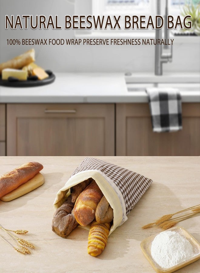 KEKUOU 2-Pack Reusable Beeswax Bread Bags for Sourdough, Natural Linen Bag for Homemade Bread，Extend the insurance period(Coffee) - Image 3