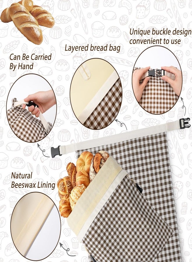 KEKUOU 2-Pack Reusable Beeswax Bread Bags for Sourdough, Natural Linen Bag for Homemade Bread，Extend the insurance period(Coffee) - Image 4