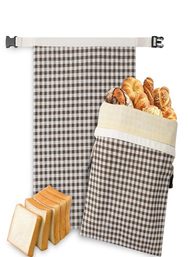 KEKUOU 2-Pack Reusable Beeswax Bread Bags for Sourdough, Natural Linen Bag for Homemade Bread，Extend the insurance period(Coffee) - Image 1