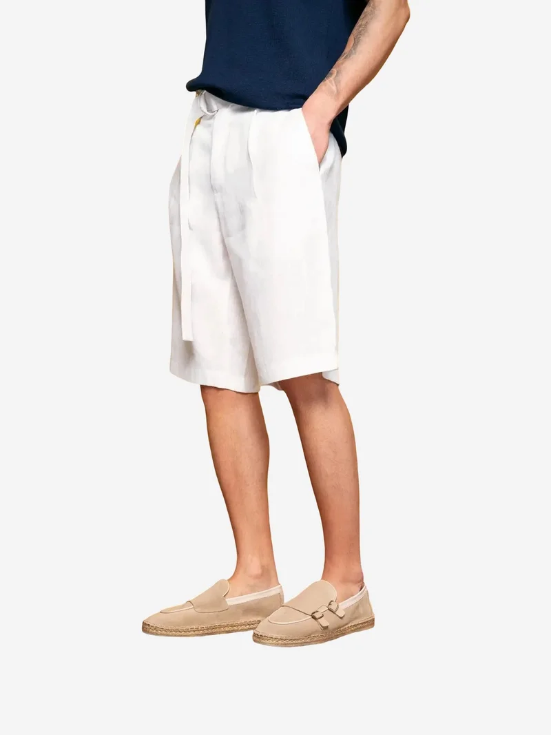 Giesto GIESTO Men's Linen Blend High-Waist Chino Shorts