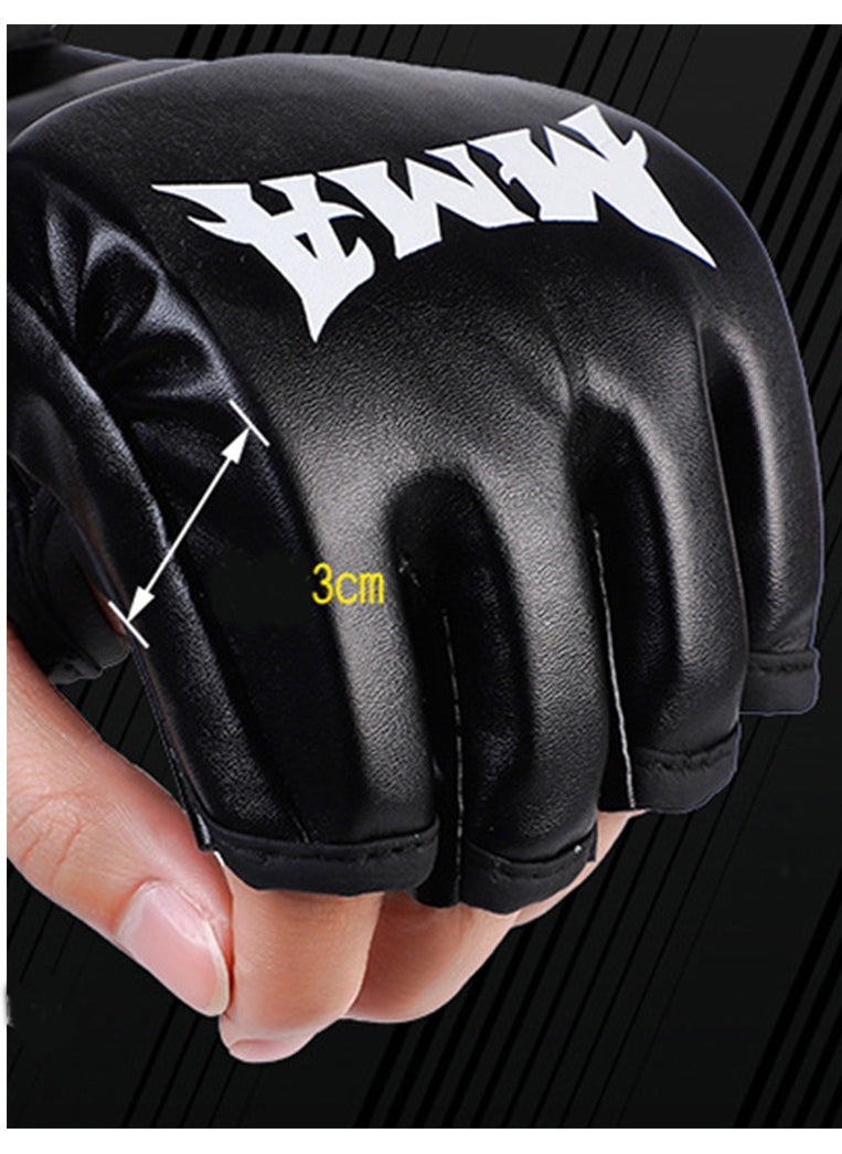 Generic Boxing Gear Half finger Boxing Gloves Blue For Boxing Training MMA Fighting UFC Contest Gear  - Image 5