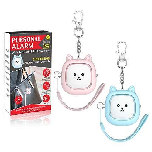 VIGOROAD Safe Sound Personal Alarm, VIGOROAD 2 Pack 130 dB Loud Siren Song Emergency Security Alarm Keychain with LED Light, Personal Sound Safety Siren for Women, Men, Children, Elderly (Blue/Pink) - Image 1