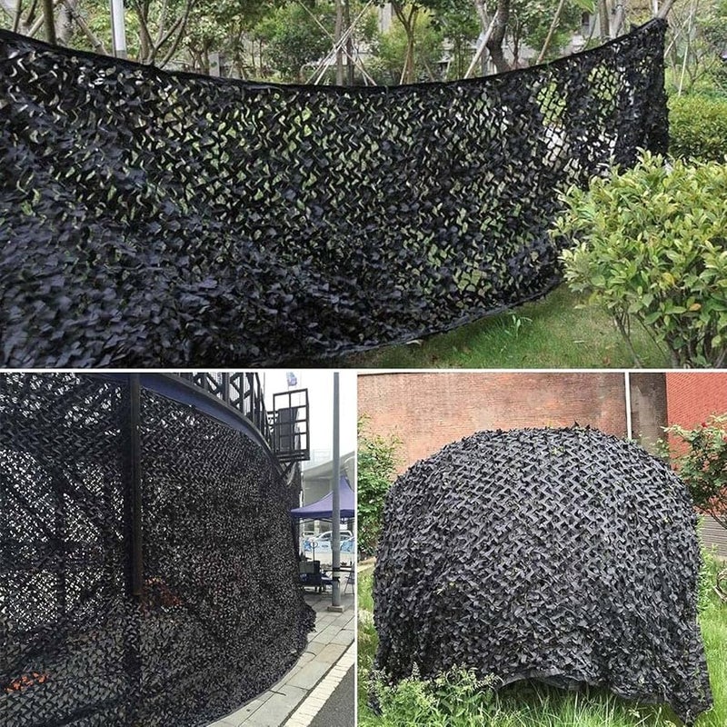 RAISCO 5X25 Feet Black Hunting Blind Camo Net Camouflage Nets Military Surplus for Shooting, Party Decoration, Photograph, Vahicle Cover, Sunshade Black Color Combination - Image 3