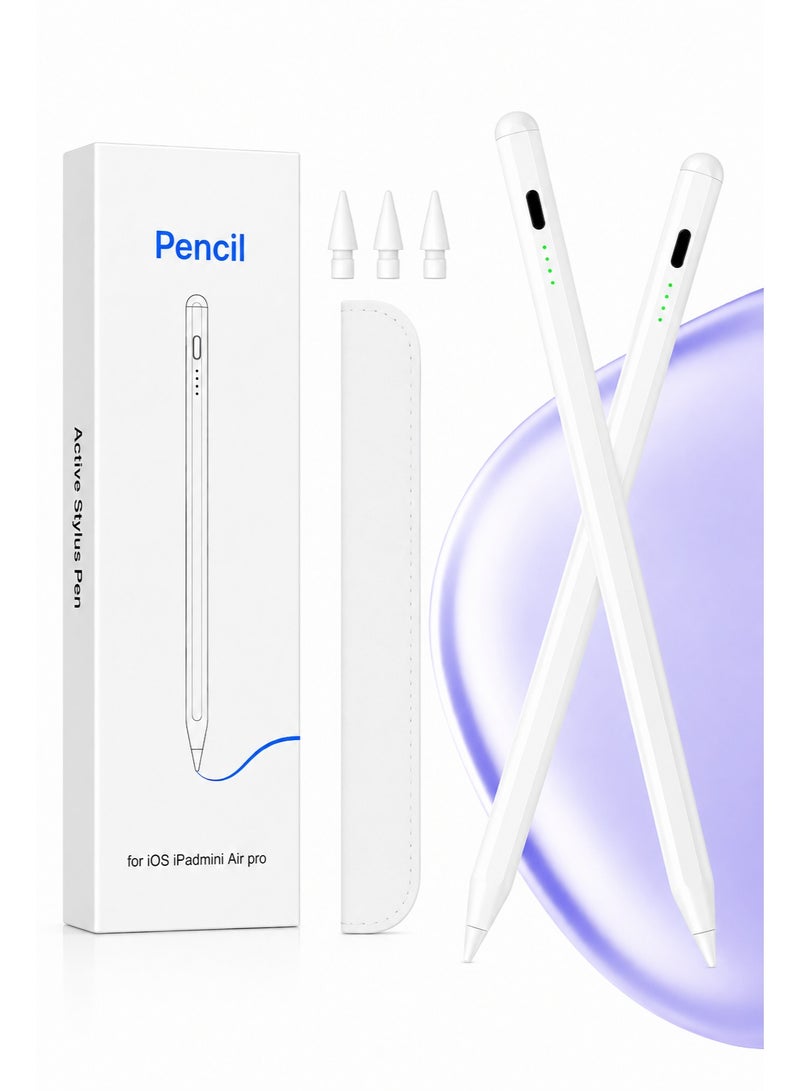 BOFAN Stylus Pen for iPad 9th&10th Gen Apple Pencil Fast Charge iPad Pen for iPad 2018-2025 iPad Pencil for iPad Pro 11/12.9 3/4/5 Gen iPad Mini 5/6 iPad 6/7/8 iPad Air 3/4/5 (White) - Image 1