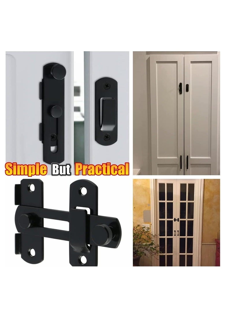 3 PCS Door Lock, Stainless Steel Gate Latches Flip Latch Safety Door Bolt Latch Lock, MK001 Matte Black Finish  - Image 4