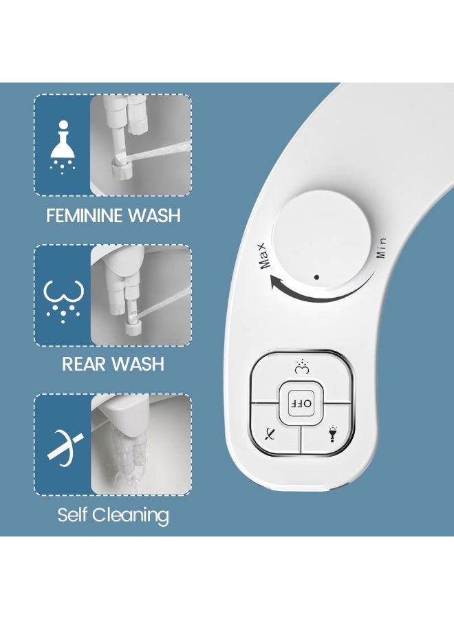 SAMODRA Non-Electric Bidet Toilet Seat Attachment – Self Cleaning Dual Nozzle Bidet with Front & Rear Wash, Adjustable Water Pressure, Easy Install Hygienic Toilet Sprayer - Image 2