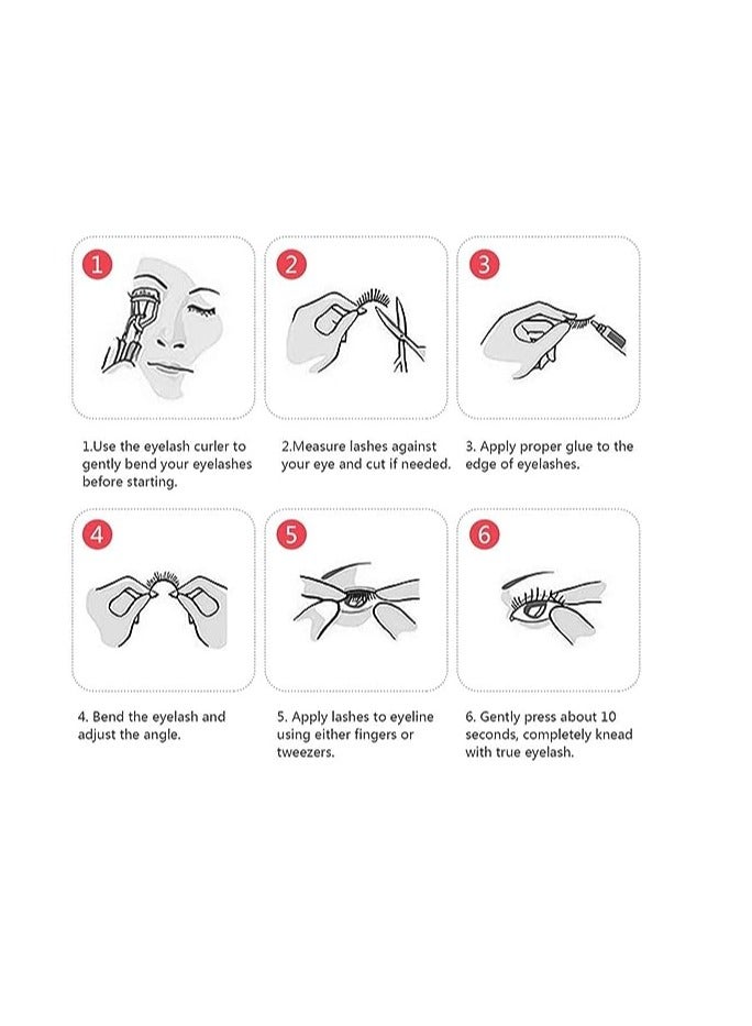 ORiTi False Eyelashes, 5 Pairs 3D Natural Fluffy Fake Lashes, Hand-made Dramatic Thick Crossed Cluster Fake Eye Lashes,Reusable Soft Long Lashes Pack for Makeup (F850) - Image 3