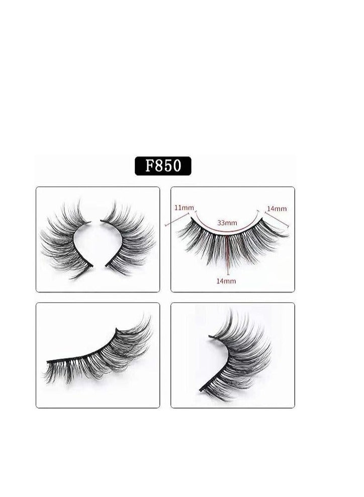 ORiTi False Eyelashes, 5 Pairs 3D Natural Fluffy Fake Lashes, Hand-made Dramatic Thick Crossed Cluster Fake Eye Lashes,Reusable Soft Long Lashes Pack for Makeup (F850) - Image 4