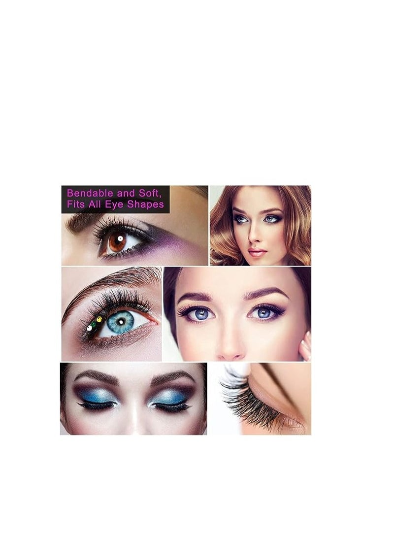 ORiTi False Eyelashes, 5 Pairs 3D Natural Fluffy Fake Lashes, Hand-made Dramatic Thick Crossed Cluster Fake Eye Lashes,Reusable Soft Long Lashes Pack for Makeup (F850) - Image 5