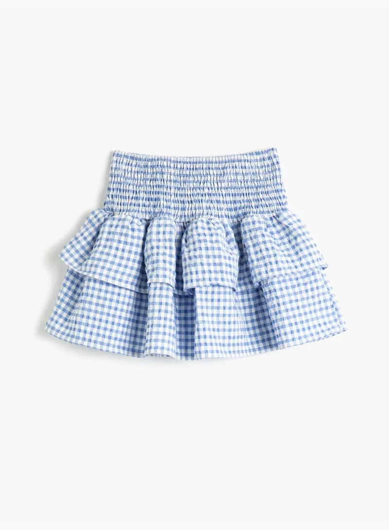 KOTON Mini Skirt Tiered Gimped Detail