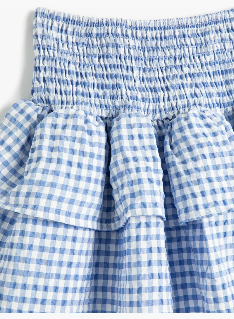 KOTON Mini Skirt Tiered Gimped Detail