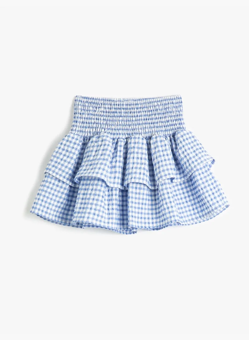 KOTON Mini Skirt Tiered Gimped Detail