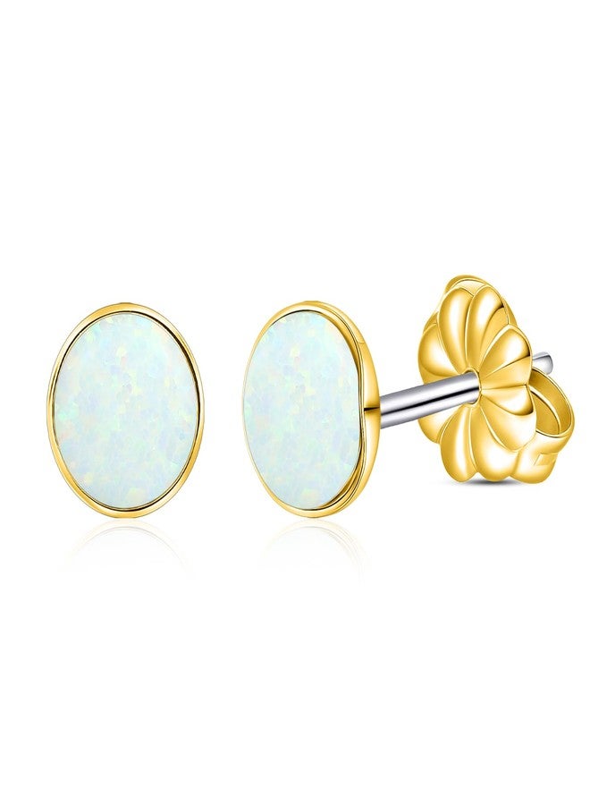 Limerencia Titanium Earrings, White/Blue/Black Opal Stud Earrings, F136 Implant Grade|Suitable for Sensitive Ears of Both Men and Women - Image 1
