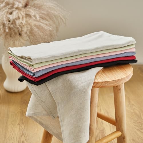 INYOWAKI 100% Pure Flax Linen Kitchen Hand Towels Set of 2 - Quick Dry Extra Soft 20 x 27 Inch Tea Dish Towels - Handcrafted with Hanging Loop - (Linen) - Image 4