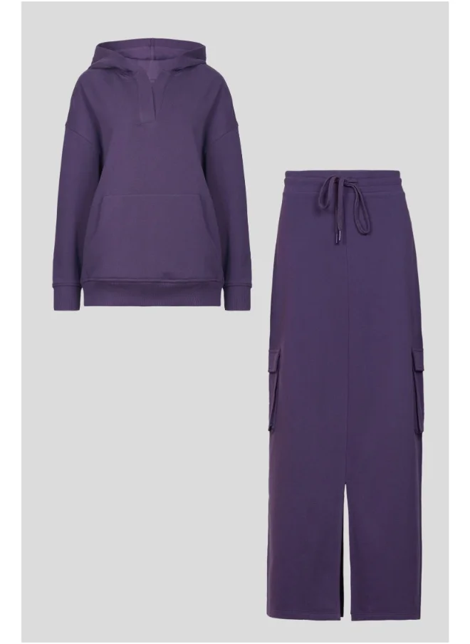 NeceSera Bordeaux Terry Skirt Co-ord Set