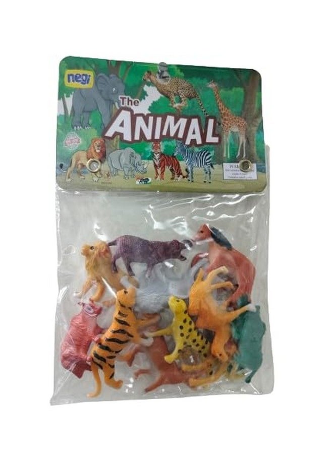 Negi - Negi 12 Pcs Small Size Full Action Toy Figure Jungle Cartoon Wild Animal Toys Figure Playing Set for Kids. - Image 1