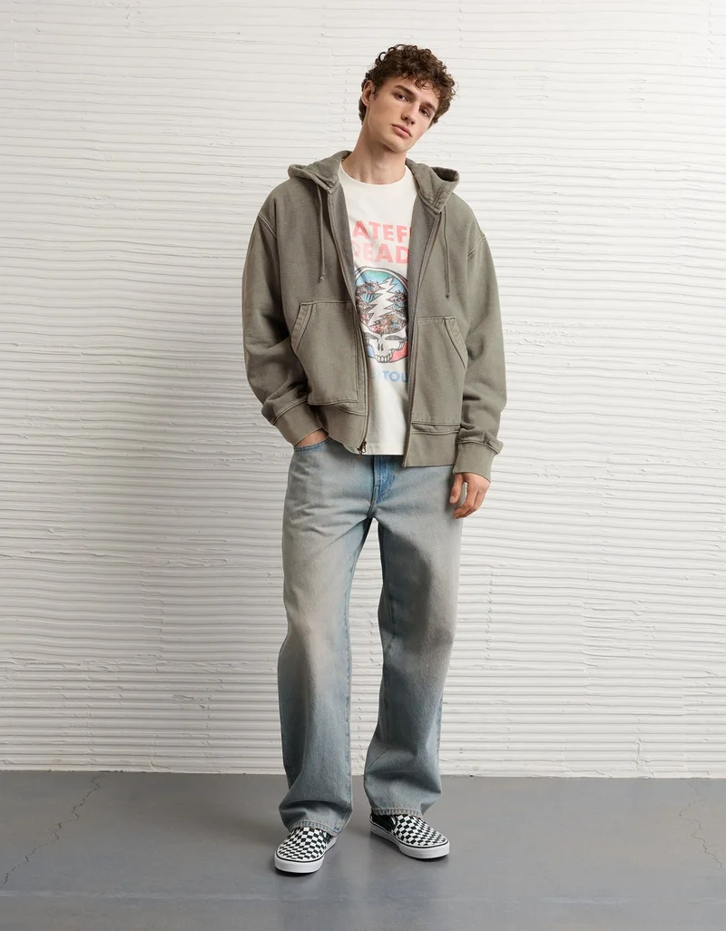 American Eagle  AE Laidback Luxe Full-Zip Hoodie  | Best Price UAE