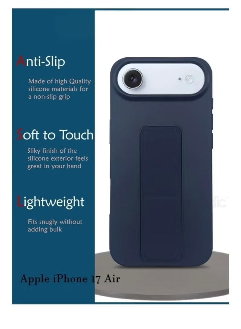 ACLIX Slim & Lightweight Apple iPhone 17 Air Case Cover with Built-In Magnetic Hand Grip – 3-in-1 Shock-Resistant TPU Protective Phone Case in Stylish Blue Featuring Secure Grip, Kickstand for Hands-Free Viewing & Full Access Cutouts – For iPhone 17 Air - Image 2