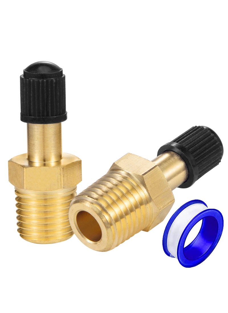 Breezliy Breezliy 1/4" Inflation Schrader Valve with Push to Connect for 1/4" OD Air Line Tubing and Air Spring Suspension for Semi Truck Trailer Tractor  - Image 1