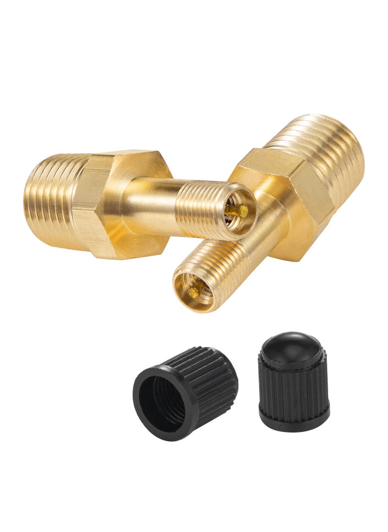 Breezliy Breezliy 1/4" Inflation Schrader Valve with Push to Connect for 1/4" OD Air Line Tubing and Air Spring Suspension for Semi Truck Trailer Tractor  - Image 2