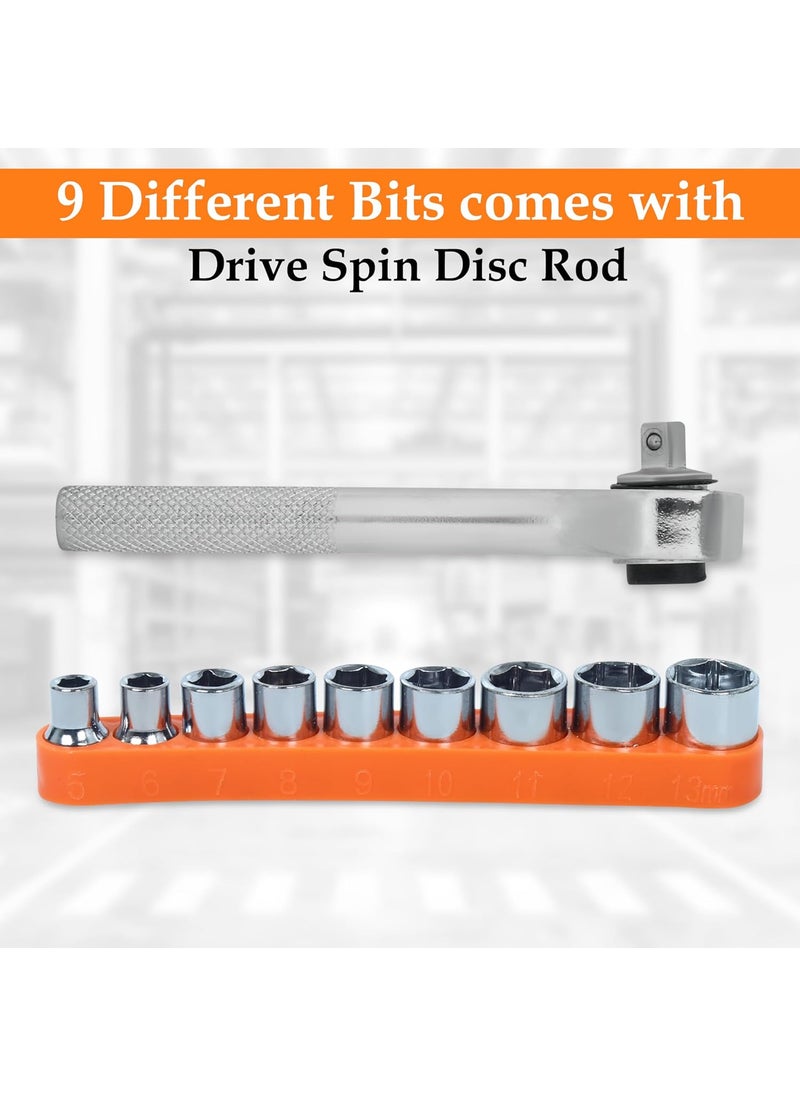 GLUN GLUN Multipurpose Tool Kit with Set of 8in1 Allen Key MultiPurpose Magnetic Screwdriver and 14 Sockets 9in1 Set with Ratchet Perfect for Home Office and Personal Use  - Image 3