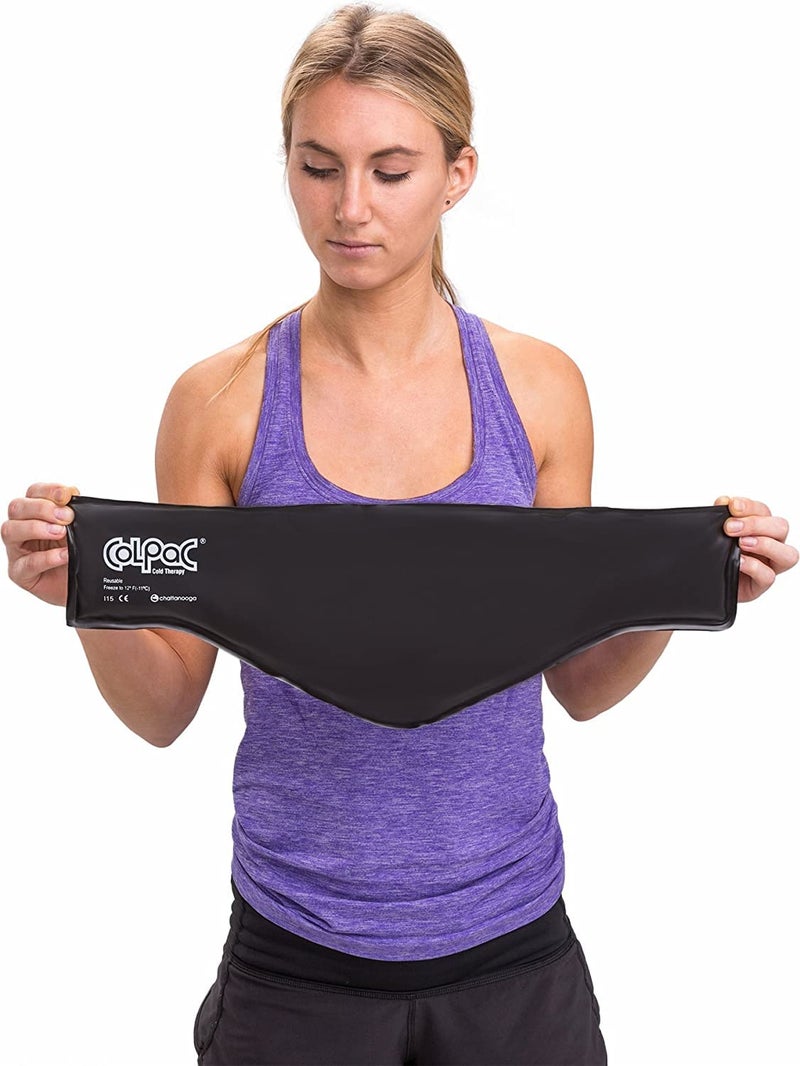 Chattanooga ColPac - Reusable Gel Ice Pack - Black Vinyl - Neck Contour - 21 inches - Cold Therapy - Knee, Arm, Elbow, Shoulder, Back - Aches, Swelling, Bruises, Sprains, Inflammation - Image 5